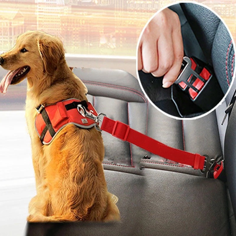 Adjustable Pet Car Seat Belt — Keep Dogs & Cats Safe While Driving